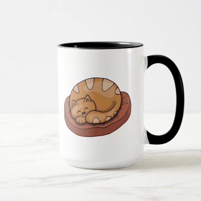 Caneca Gato Gato Gato Gato Gato De Dormir Castanho (Direita)