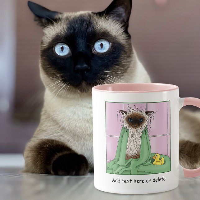 Caneca Gato Himalaioa Siamesa Mal-Humorado Tempo de Banho (Criador carregado)