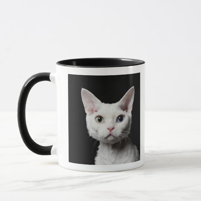 Caneca Gato impar-eyed branco (Esquerda)