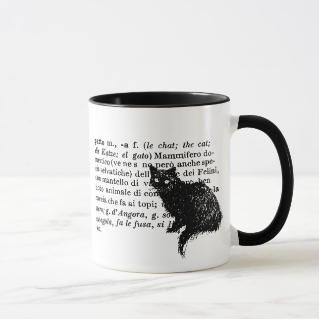 Caneca Gato italiano do dicionário (Direita)