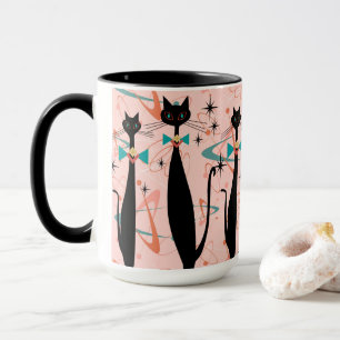 Caneca Gato legal moderno do meio século atômico retro 