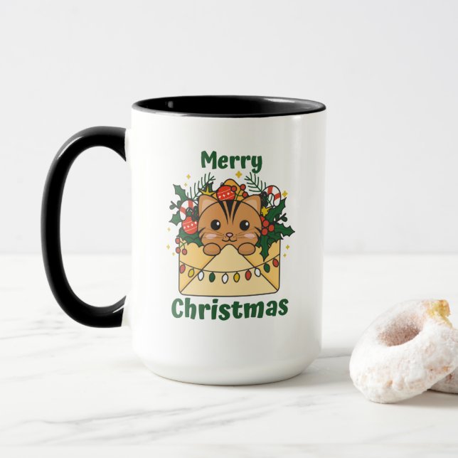 Caneca Gato - Letra Natal Cats de Inverno (Com Donut)