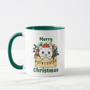 Caneca Gato - Letra natalina Animais de inverno Gatos Mug