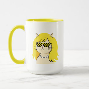 Caneca Gato Loiro Legal com Óculos de Sol Pixel Deal With