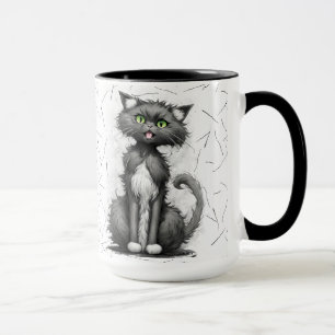 Caneca Gato Louco Com Cabelos De Gato