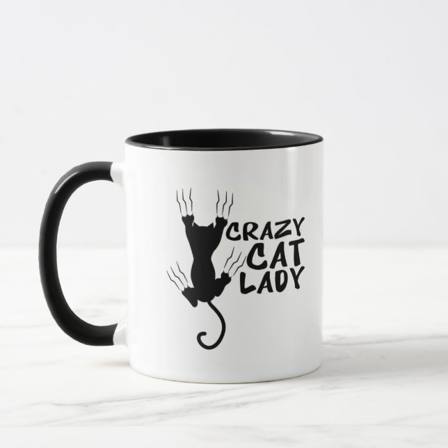 Caneca Gato Louco, Dama de Mug Adorável, amantes de gatos (Esquerda)