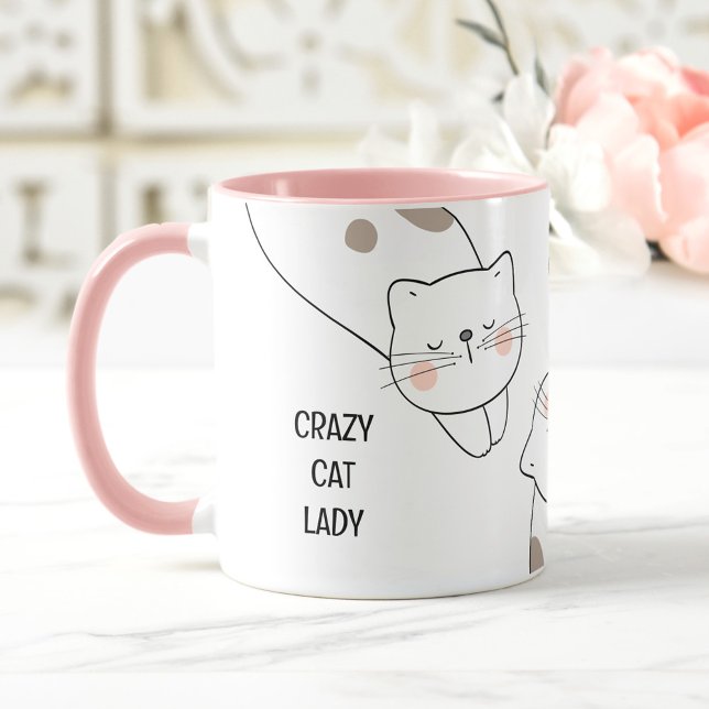 Caneca Gato Louco, Gato, Gato. (Crazy Cat Lady Cat Lover Name Mug)