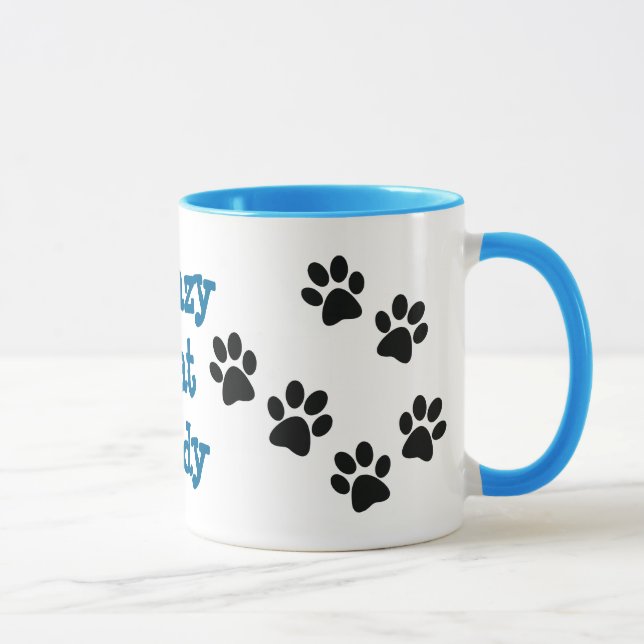 Caneca Gato Louco Senhora Pawprint Design Coffee Mug (Direita)