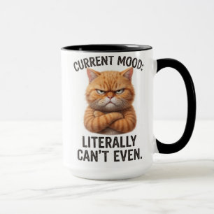 Caneca Gato Mal-Humorado Citação Engraçada do Humor Atual