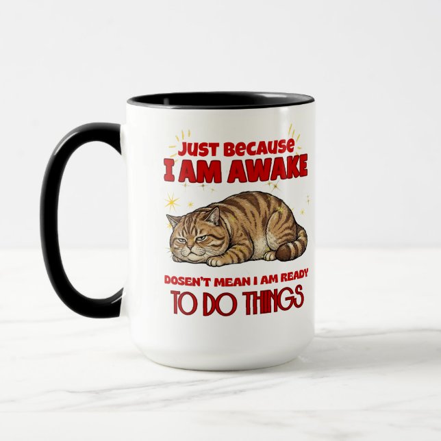 Caneca Gato Mal-humorado Citação Sarcástica (Esquerda)