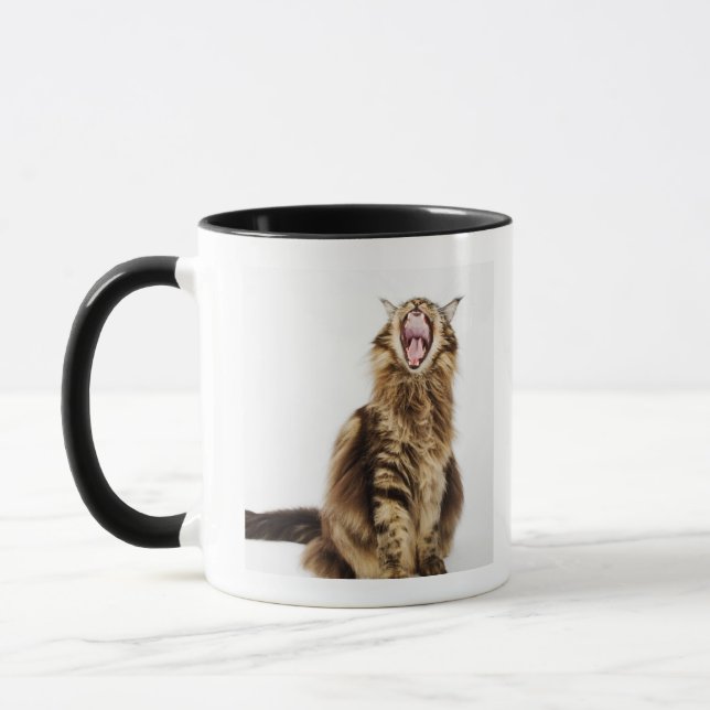 Caneca Gato malhado principal clássico do racum de Brown (Esquerda)