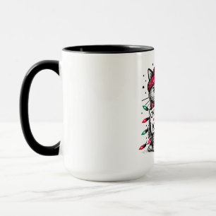Caneca gato matador da árvore de natal