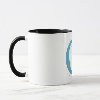 Caneca Gato Místico no Céu Noturno da Lua Azul