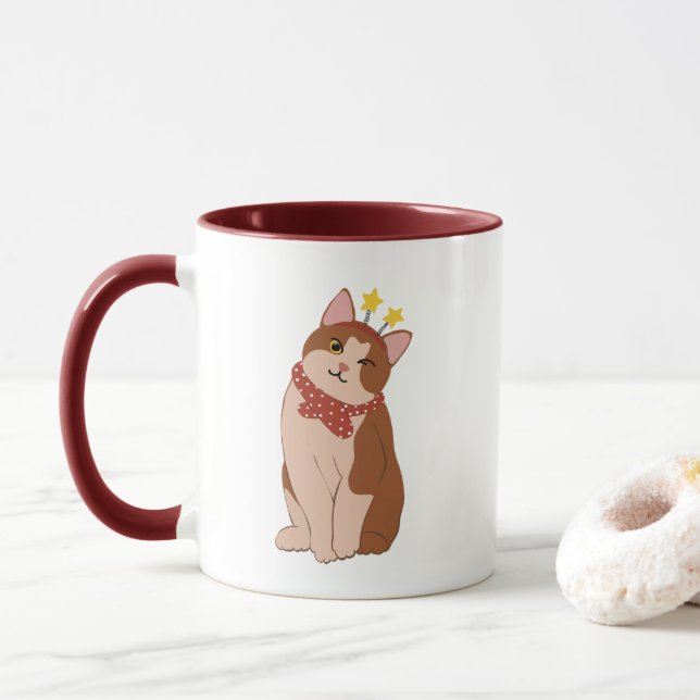 Caneca gato natalino (Com Donut)
