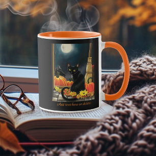 Caneca Gato Negro de Halloween