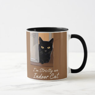 Caneca Gato Negro na Janela