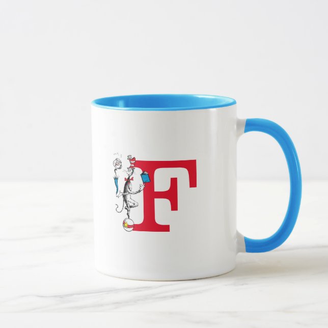 Caneca Gato no Ato de Equilíbrio Monograma F (Direita)