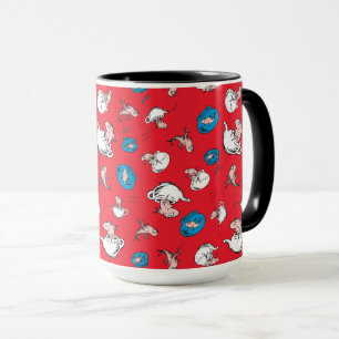 Caneca Gato No Chapéu O Padrão Vermelho Do Peixe