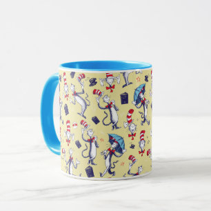 Caneca Gato No Chapéu Padrão amarelo
