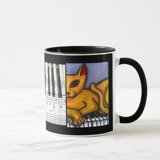 Caneca Gato no teclado de piano (Direita)
