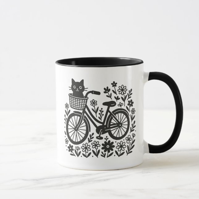 Caneca Gato numa bicicleta (Direita)