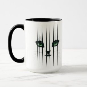 Caneca Gato Olhos Verdes Grandes Amante de Gatos Moderno 