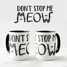 Caneca Gato Pai Gata Mãe Simples Engraçado Preto Branco E