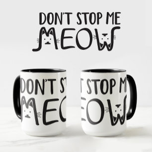 Caneca Gato Pai Gata Mãe Simples Engraçado Preto Branco E