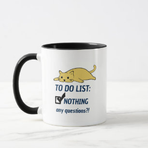 Caneca Gato Preguiçoso Dando Mug, Para Fazer Nada De Café