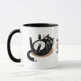 Caneca Gato Preto Branco Gato Preto Dormindo Belga