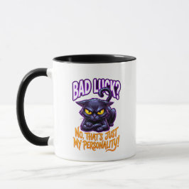 Caneca Gato Preto de Azar Personalidade Divertida e Sarcá