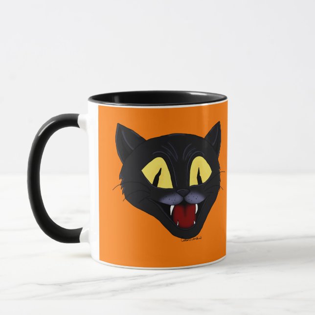 Caneca Gato Preto de Halloween (Esquerda)