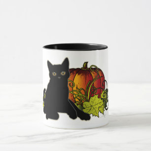 Caneca Gato preto e abóbora
