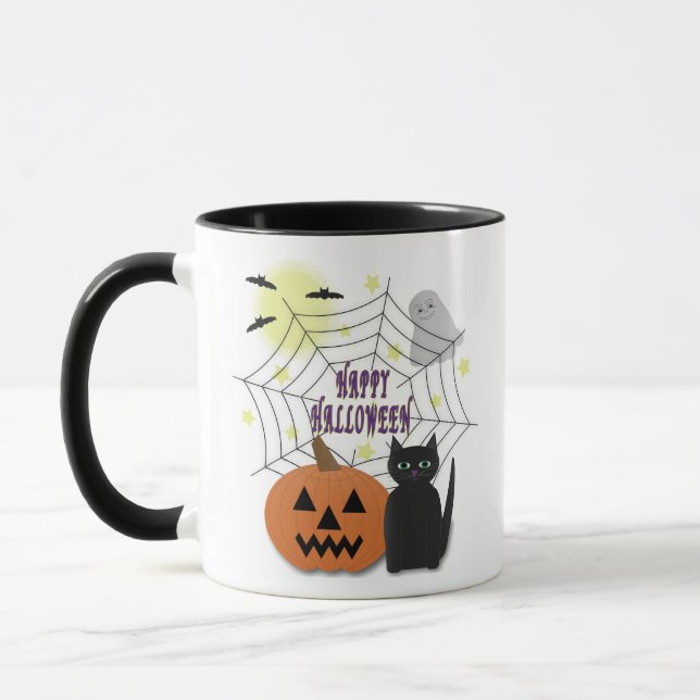 Caneca Gato Preto e Abóbora Não Assustam Halloween (Esquerda)