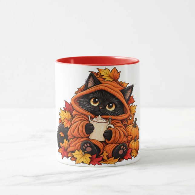 Caneca Gato preto e aconchegante (Centro)