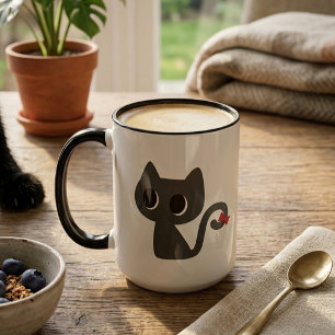 Caneca Gato Preto Fofo