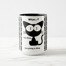 Caneca Gato Preto, Gato Fofo, Moderno