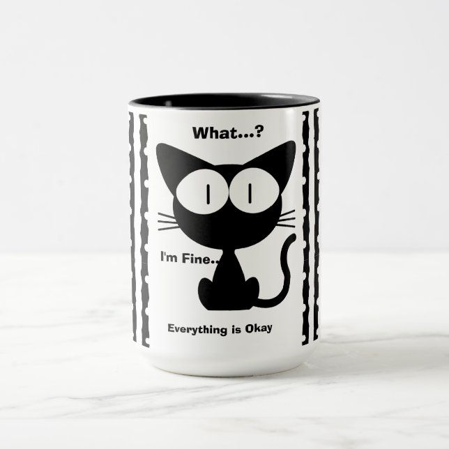 Caneca Gato Preto, Gato Fofo, Moderno  (Centro)