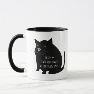 Caneca Gato Preto Gordo Presunçoso Citação Divertida