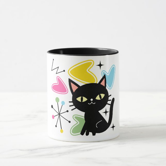Caneca gato preto meio século (Centro)