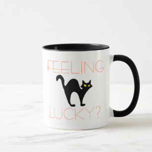 Caneca Gato preto que sente o Dia das Bruxas engraçado