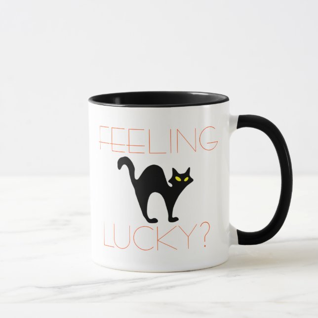 Caneca Gato preto que sente o Dia das Bruxas engraçado (Direita)