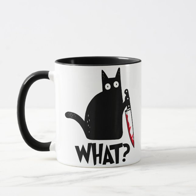 Caneca Gato Que Gato Negro Engraçado Camisa Um Gato Assas (Esquerda)