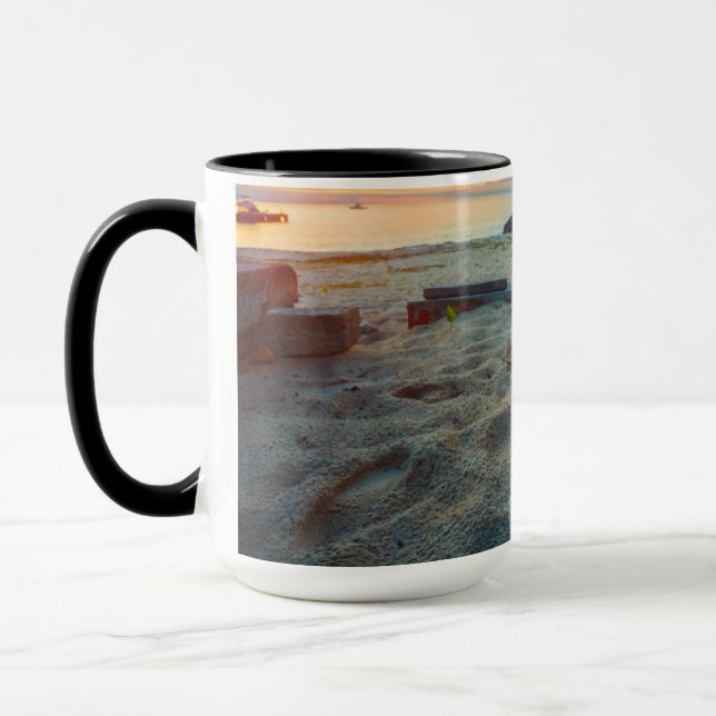 Caneca Gato que senta-se em uma praia (Esquerda)