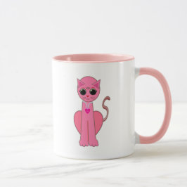 Caneca Gato rosa fofo