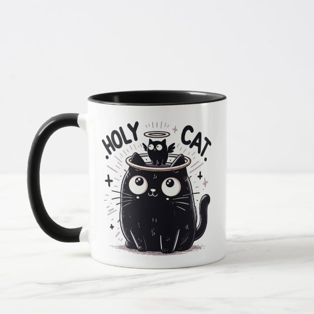 Caneca Gato Sagrado - Gato Negro Assistindo Gato Anjo Eng (Esquerda)