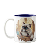 Caneca Gato Siames & Xícara Chá