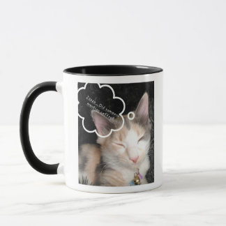 Caneca Gato Sonolento Precisa de Café Meme