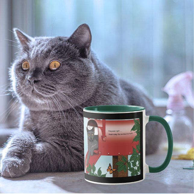 Caneca Gato Travesso Caixa de Correio Vermelha Humor (Criador carregado)