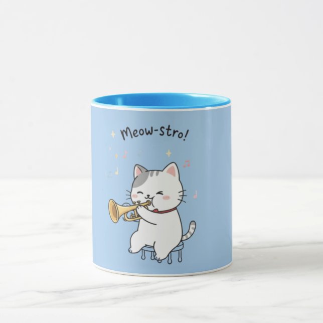 Caneca Gato Trombeta Engraçado – Jazz Felino Fofo (Centro)